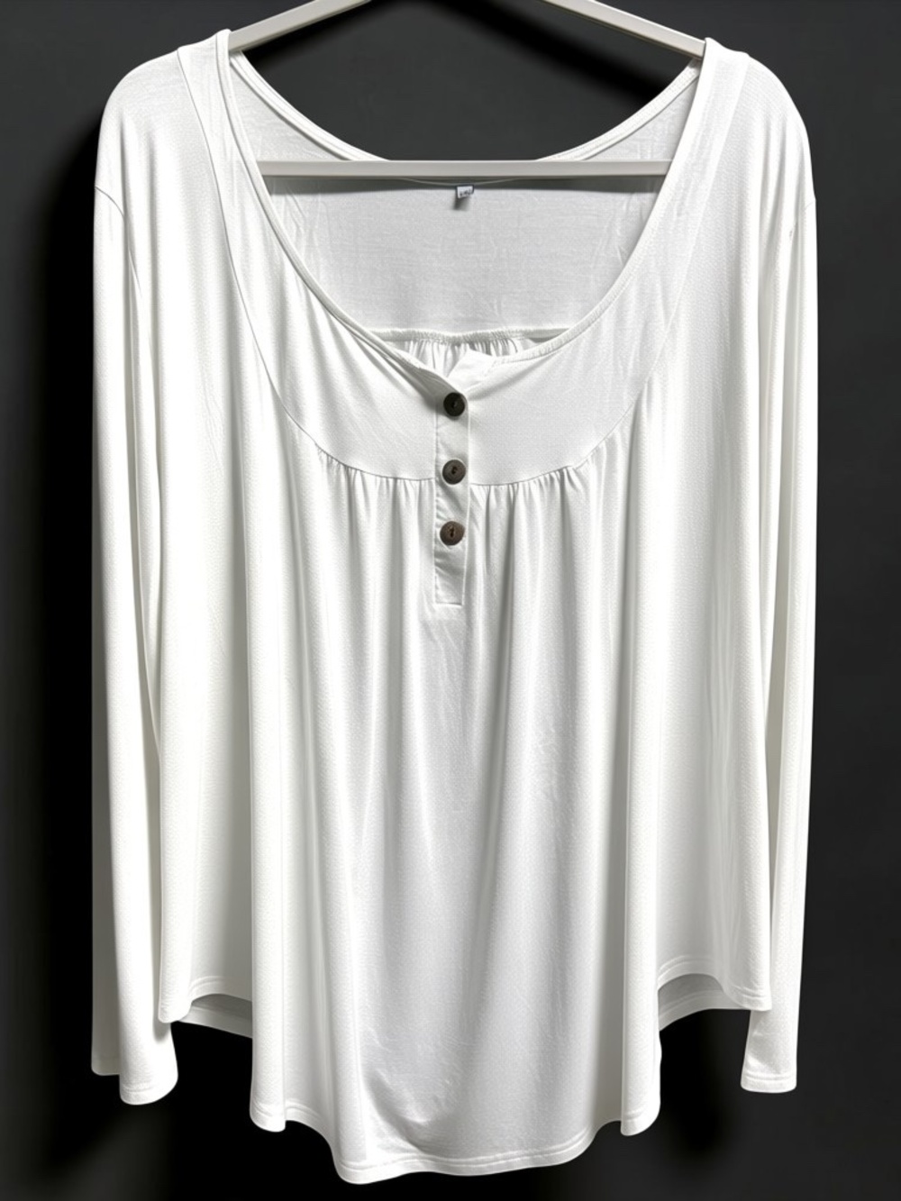 NWOT White Flowy Super Soft Long Sleeve Blouse Top 3XL